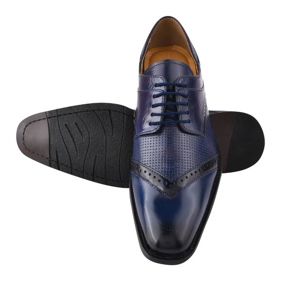 Kazma Navy OXFORD STYLE DRESS SHOES main image 7